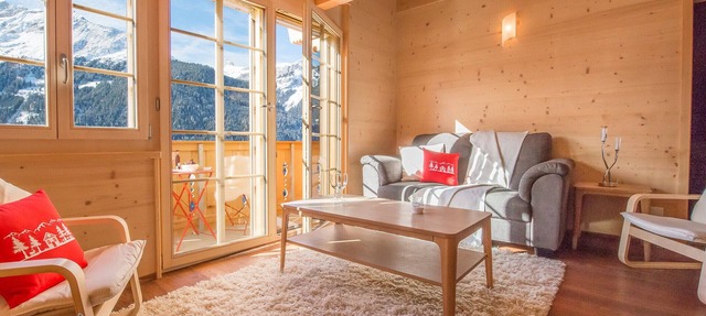 Stunning views: Chalet Aberot Penthouse Staubbach in Wengen
