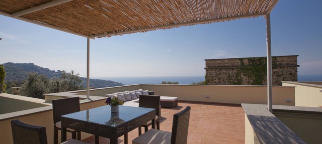 Villa with Saracen Tower and swimming pool sea view near Sorrento in Massa Lubrense